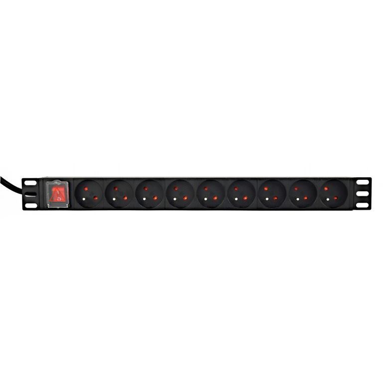 GEMBIRD Power Distribution Unit PDU 9 French Sockets 1U 16A French Plug 2m Cable_1