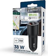 GEMBIRD 2-port USB car fast charger Type-C PD 38W black_2