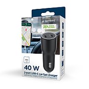 GEMBIRD 2-port USB car charger USB Type-C 40W 4A black_2