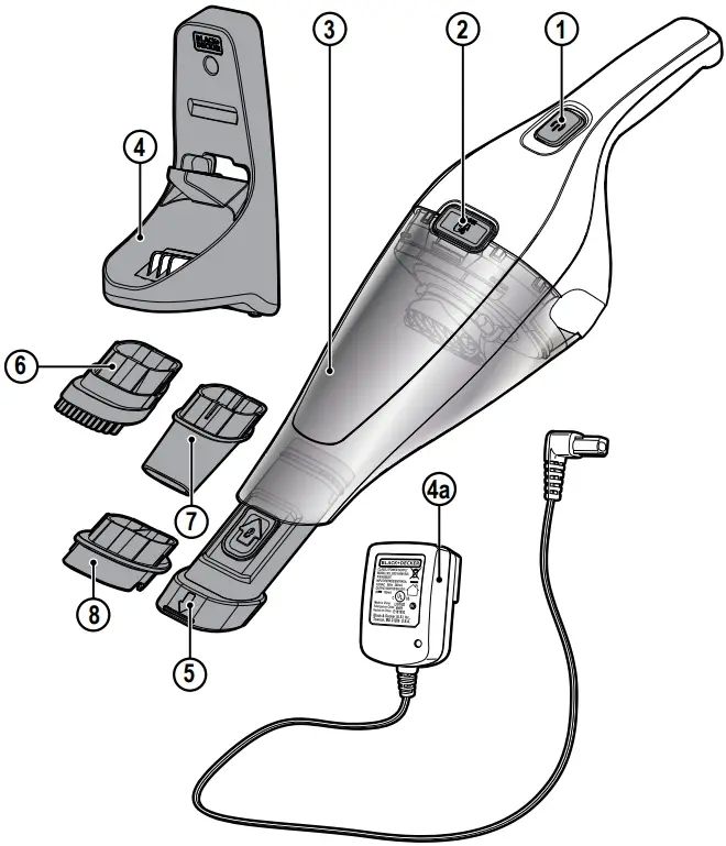 Black & Decker NVC115W handheld vacuum Grey  Purple Bagless_2