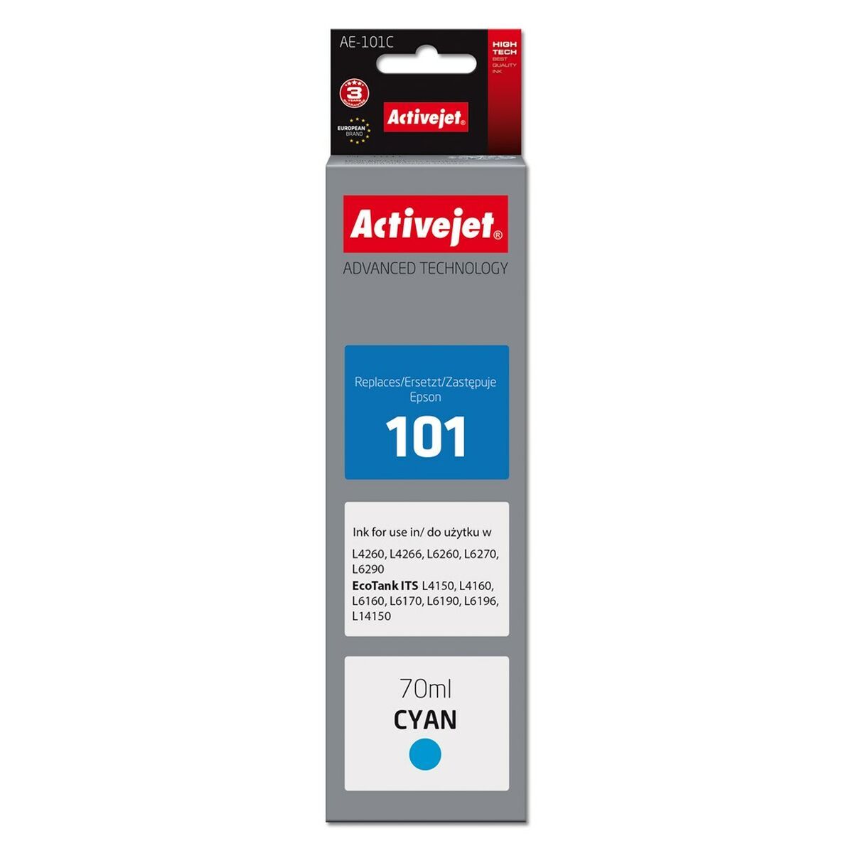Activejet AE-101C Ink (replacement for Epson 101; Supreme; 70 ml; cyan)_1