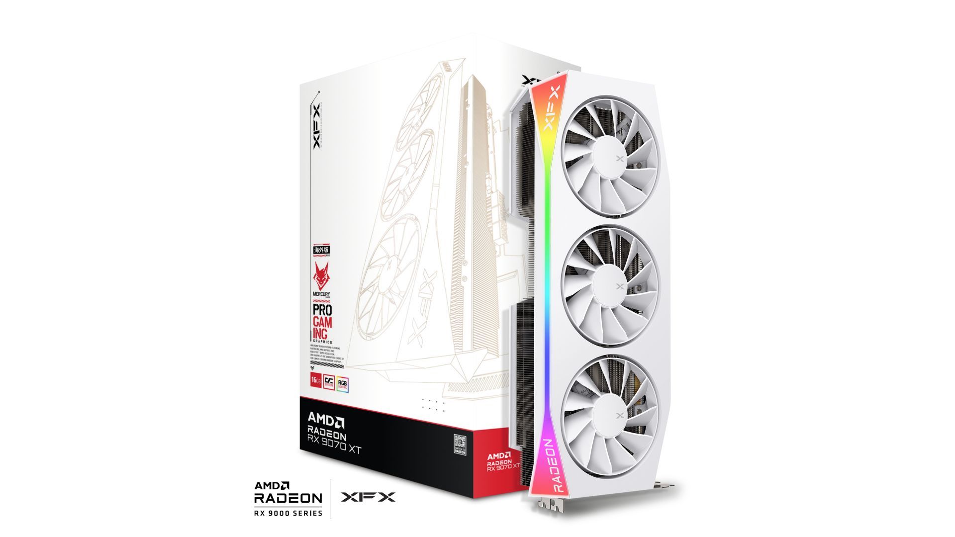 XFX VGA 16GB RADEON RX9070XT Mercury WHITE OC Gaming 3xDP/1xHDMI Mercury AMD Radeon RX9070XT WHITE OC GamingEdition_1