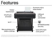 HP DesignJet T630 24inch LFP 2025 Colour Ink-Jet A1 ANSI D Roll 61cm 2400x1200dpi 0.5 min/page USB LAN Wi-Fi_2