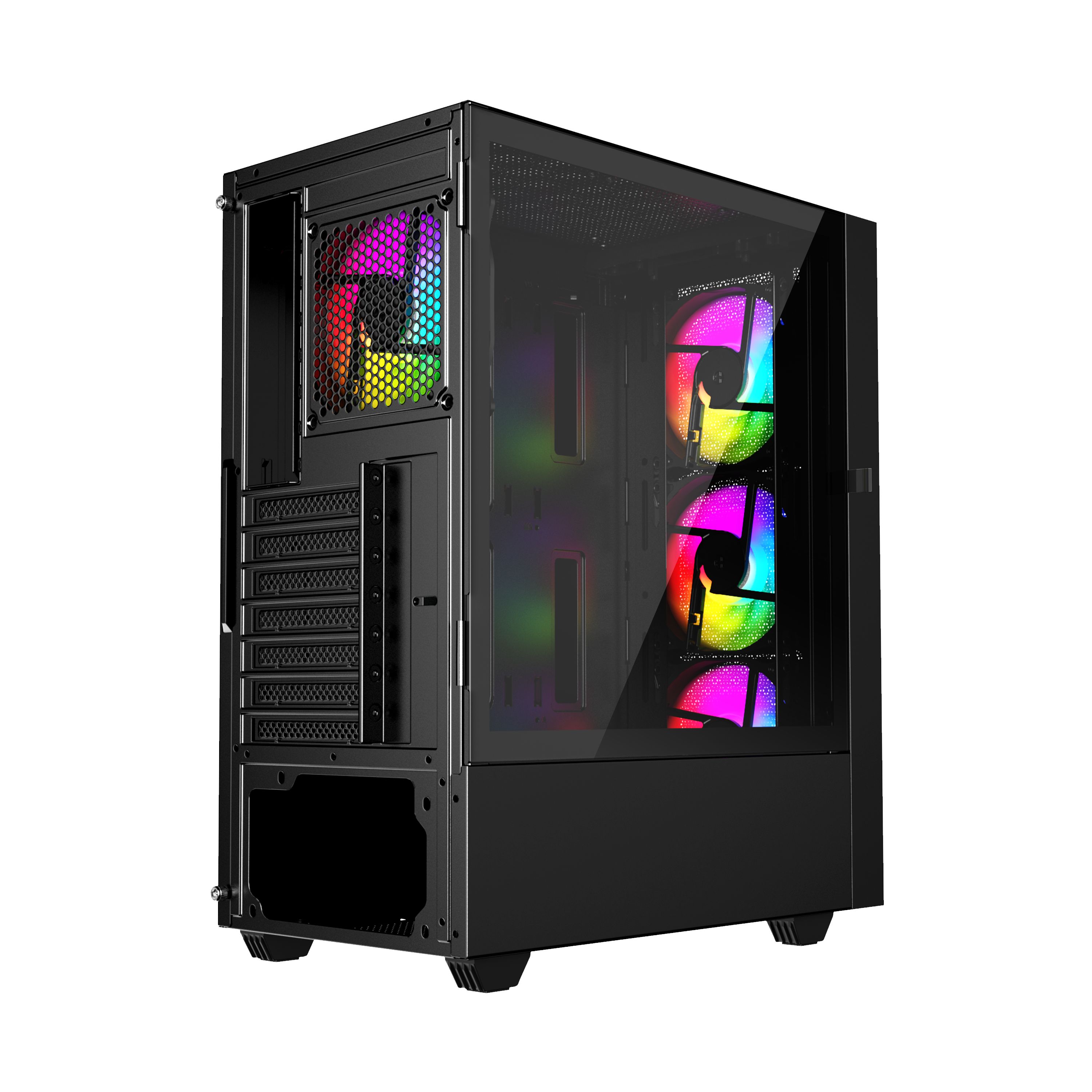 GEMBIRD computer case Fornax 4000 ATX - ARGB backlight black_2