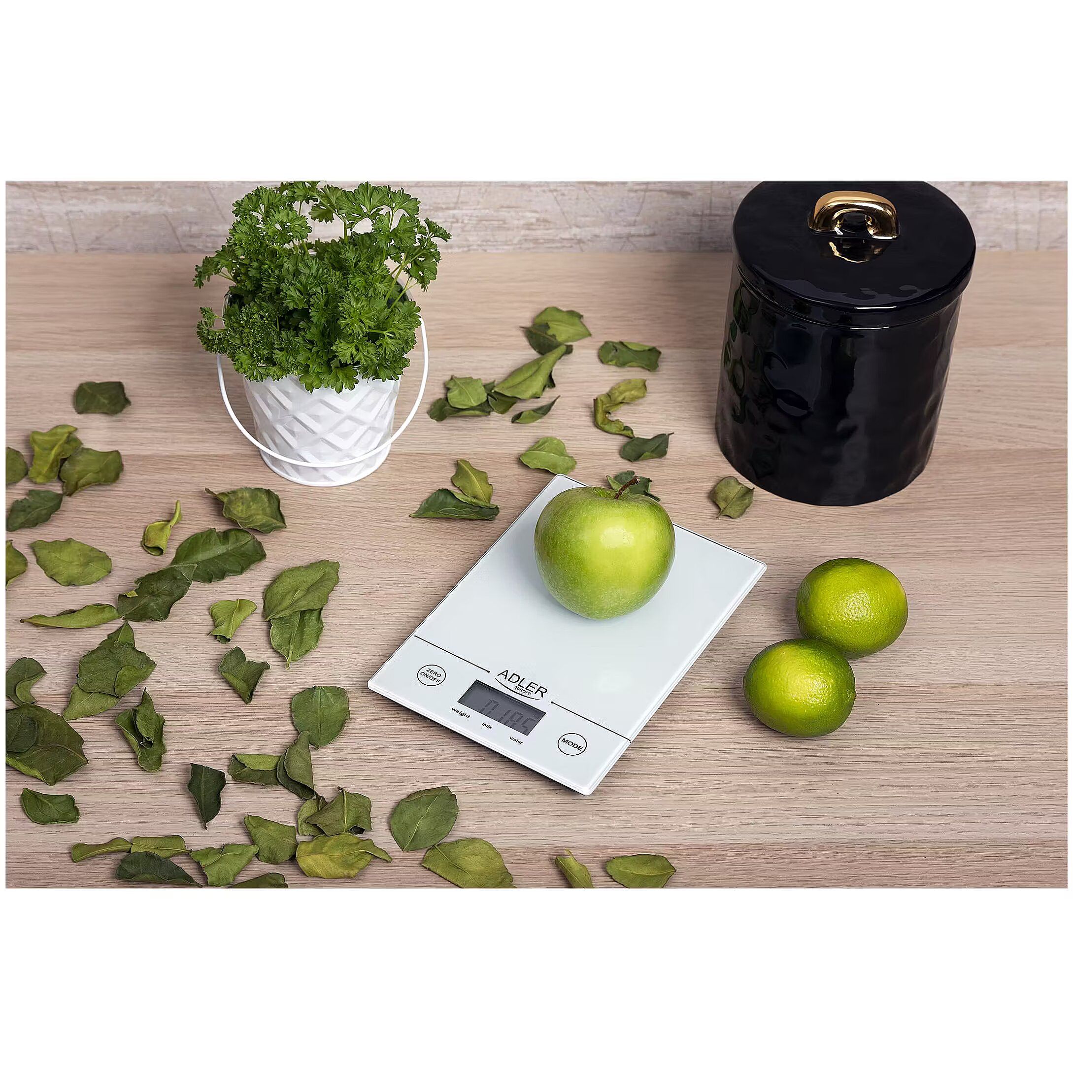 Adler AD 3138 w kitchen scale Electronic kitchen scale White Countertop Square_2