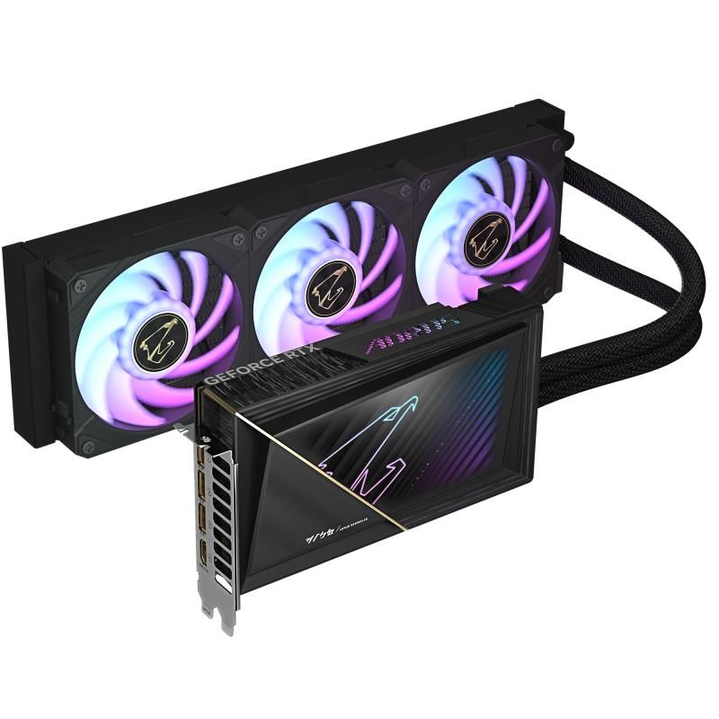 GIGABYTE Video Card NVIDIA GeForce RTX 5080 AORUS XTREME WATERFORCE 16G (16GB GDDR7/256bit, PCI-E 5.0, Recommended PSU 850W, 16Pin Power connector, 3x DP, 1x HDMI), Black/Grey_3