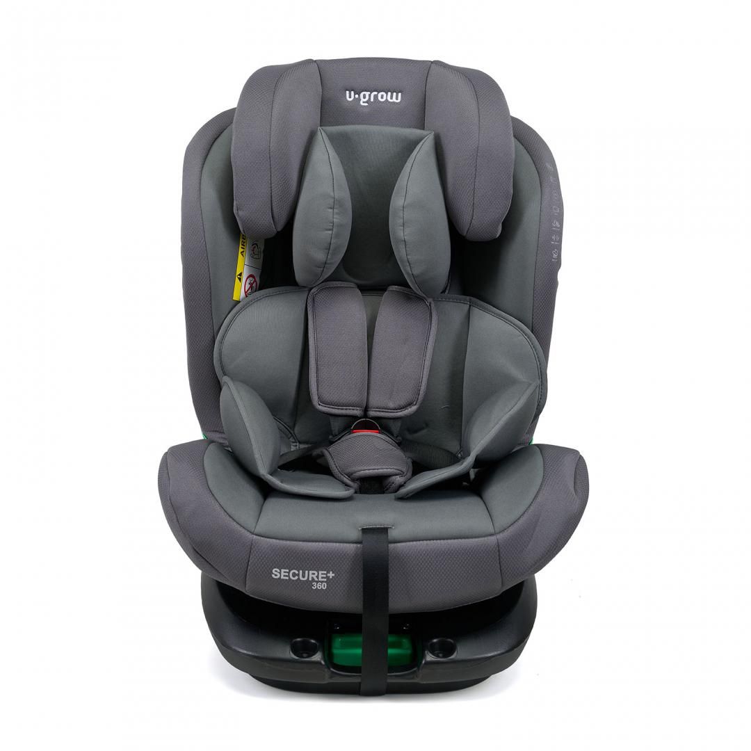 Scaun auto U-Grow Secure+ 40-150 cm , 360 grade ,  4 pozitii de ajustare pe spate , 10 pozitii de ajustare a tetierei pe inaltime, gri, U-Grow_1