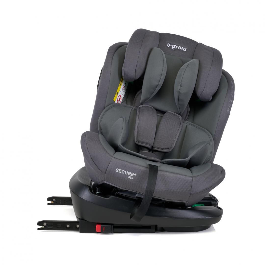 Scaun auto U-Grow Secure+ 40-150 cm , 360 grade ,  4 pozitii de ajustare pe spate , 10 pozitii de ajustare a tetierei pe inaltime, gri, U-Grow_5
