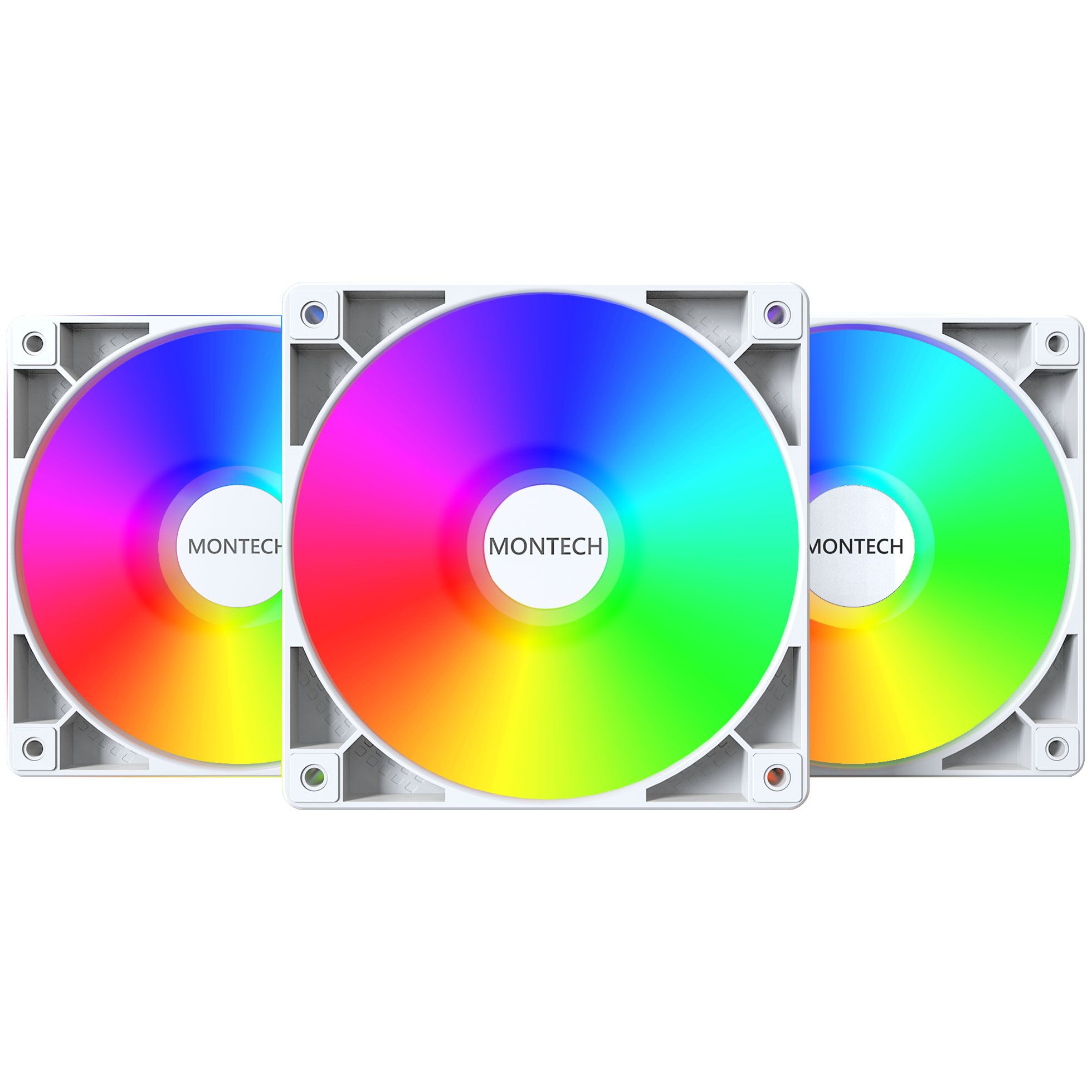 Fan Montech GF120 PWM ARGB  3 pieces - 120mm  white_1
