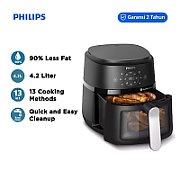 Philips 2000 series NA221/00 fryer Single 4.2 L Stand-alone 1500 W Hot air fryer Black  Silver_2