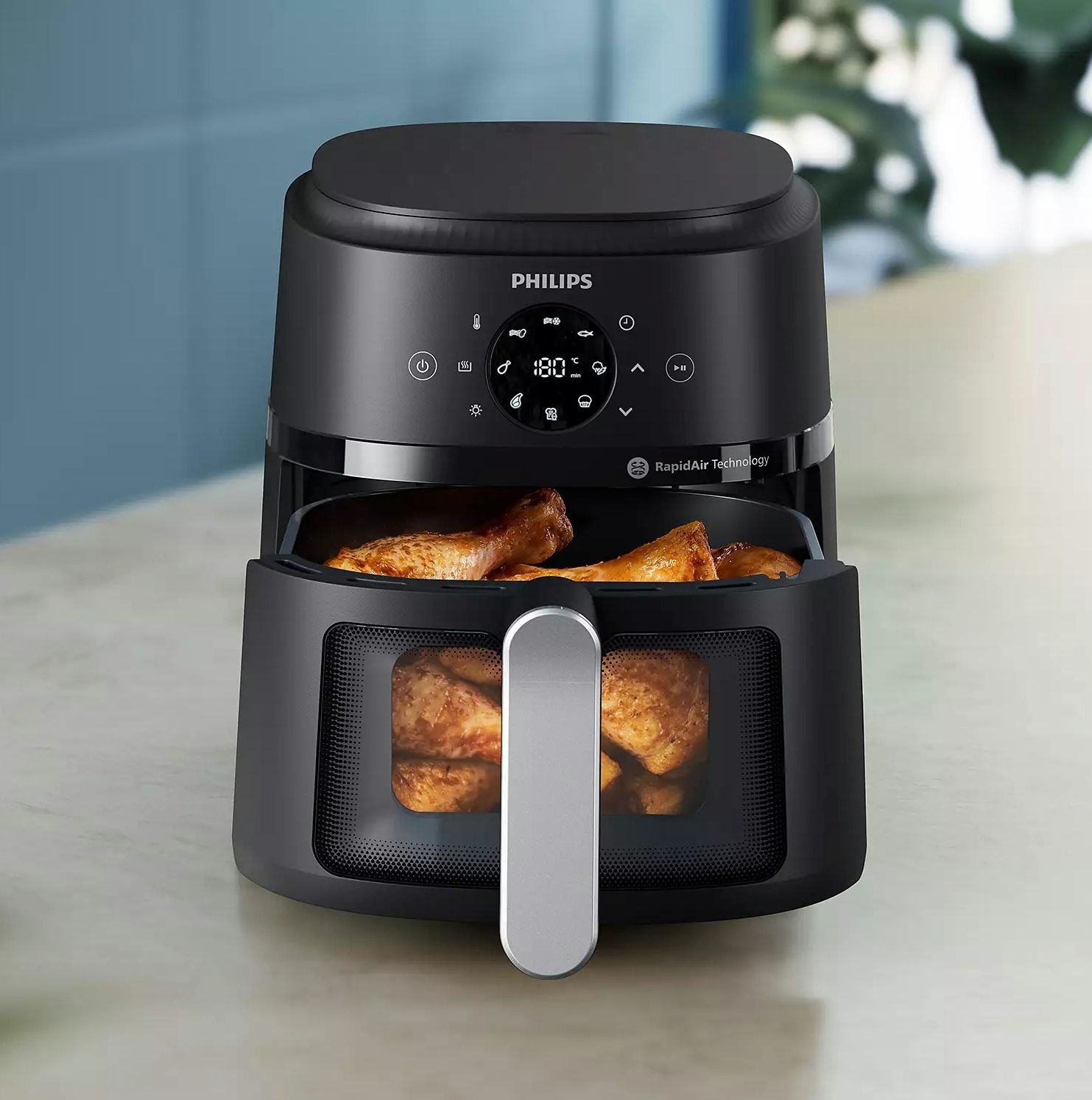 Philips 2000 series NA221/00 fryer Single 4.2 L Stand-alone 1500 W Hot air fryer Black  Silver_1