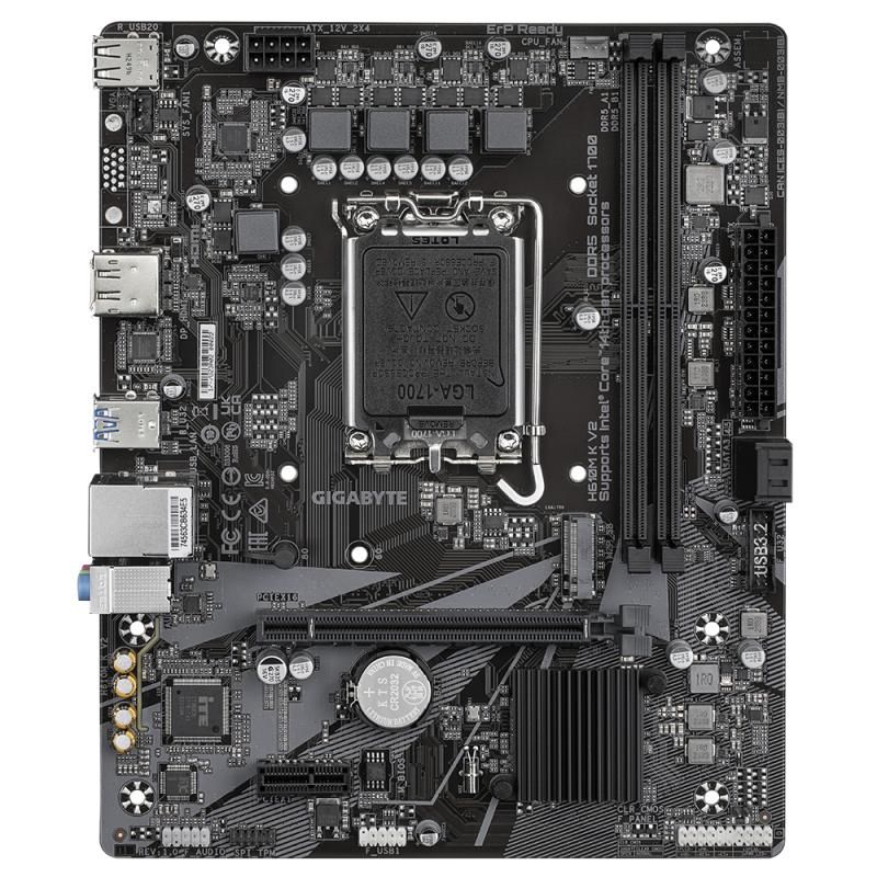 Placa de Baza GIGABYTE H610M K V2 LGA1700, 2x DDR5, 1x HDMI 1x DP, 1x PCIE 4.0 x16 1x PCIE 3.0 x1, 1x M.2, 2x SATA 6GB/s, mATX_3