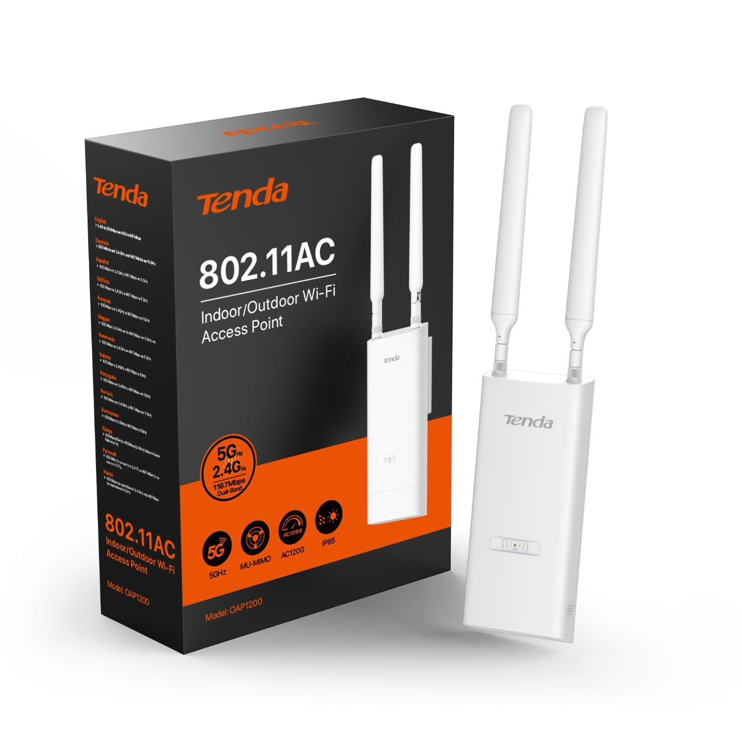 Tenda OAP1200 wireless access point 867 Mbit/s White Power over Ethernet (PoE)_1