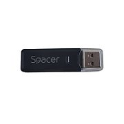 CARD READER extern SPACER, interfata USB 3.0,  citeste/scrie: SD, micro SD, Negru, 