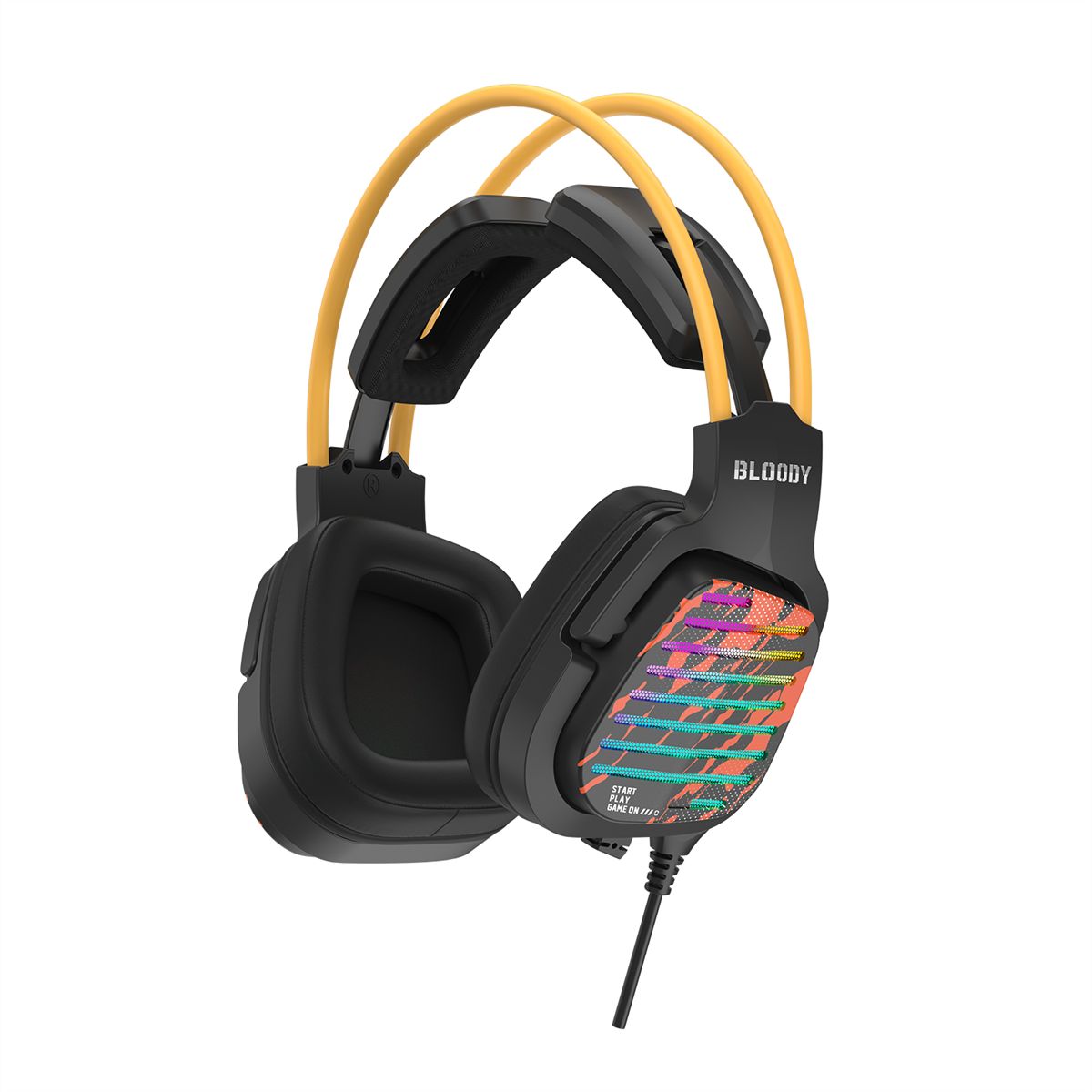 Casti A4Tech - gaming  Bloody , Over-Ear, utilizare multimedia, cu fir 2m, USB, 7.1 Virtual USB, difuzor 50mm, microfon pe fir, iluminare RGB, negru,  G565  (timbru verde 0.18 lei)