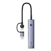 HUB USB Baseus UltraJoy 4 in 1, input USB 3.0, output 4 x USB 3.0, lungime cablu 150 cm, gri 