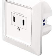 PRIZA LOGILINK, pentru perete, Schuko x 1, 2xUSB-C PD 25W , 230V AC, 50 Hz, 16A, protectie IP20, adancime 35mm, alb, 