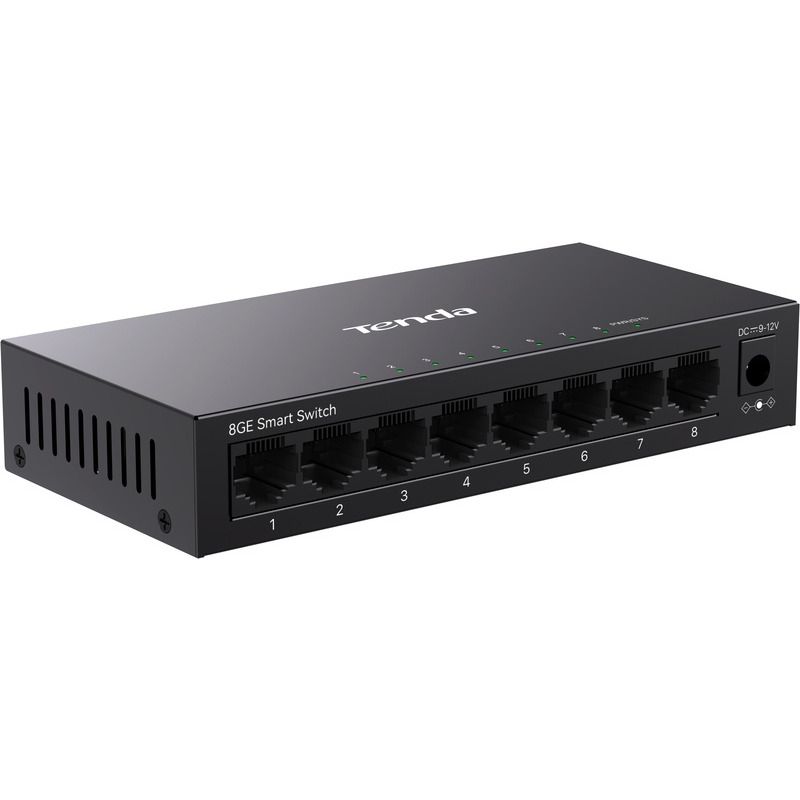SWITCH TENDA managed, 8 porturi gigabit RJ-45, management Tenda CloudFi, metalic 