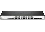 SWITCH D-LINK SMART 24 porturi POE Gigabit + 4 porturi Combo SFP, POE 370W, carcasa metalica, rackabil, 