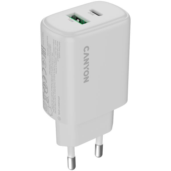 CANYON charger OnCharge 250 25W 1xPD 1xQC EU White_1