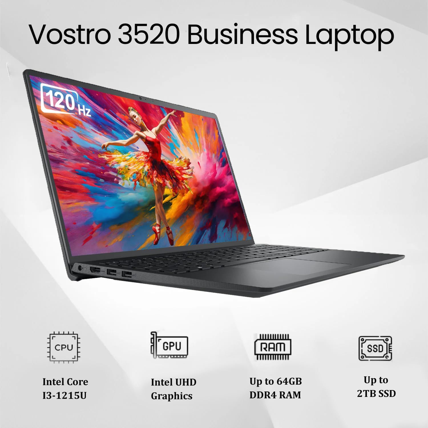 Laptop Dell Vostro 3530, 15.6 inch 1920 x 1080, Intel I5-1334U (10 C / 12 T, 3.4 GHz - 4.6 GHz, 12 MB cache, 55 W), 8 GB DDR4, 512 GB SSD, Intel UHD Graphics, Ubuntu
 [1 buc]LICENTA ELECTRONICA WINDOWS 11 PRO
 [1 buc]LEXAR 8GB DDR4 3200MHz SODIMM_5