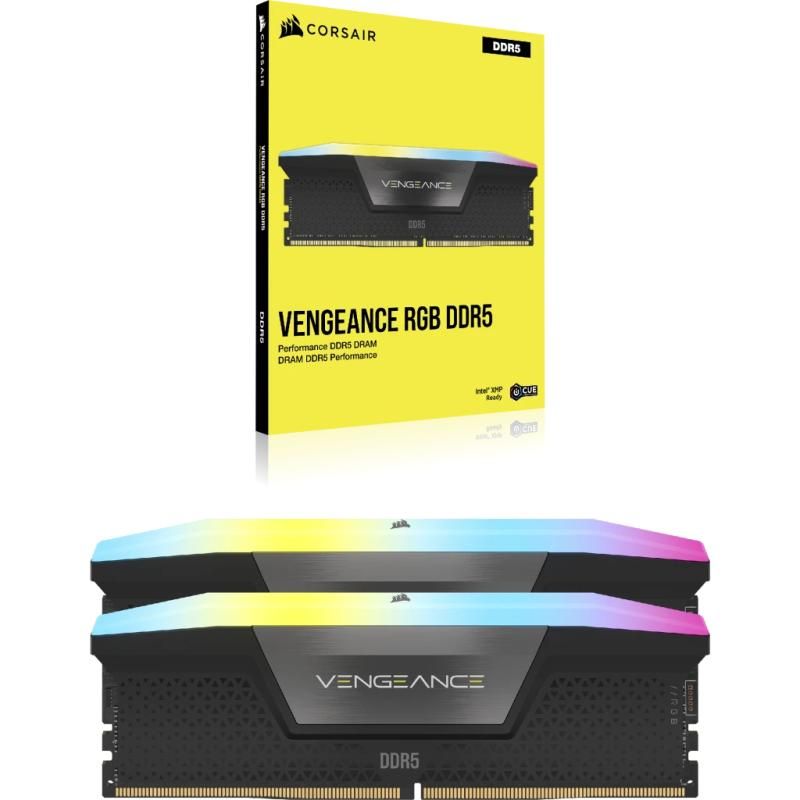 CORSAIR VENGEANCE RGB DDR5 96GB (2 x 48GB) DDR5 6400 CL32-40-40-84 1.40V Intel XMP - BLACK_2
