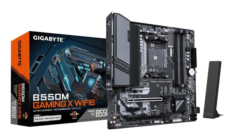 Placa de Baza GIGABYTE B550M GAMING X WIFI6 AM4, 4x DDR4, 1x DP 1x HDMI, 1x PCIE 4.0 x16 1x PCIE 3.0 x16 1x PCIE 3.0 x1, 2x M.2, 4x SATA 6GB/s, mATX_2