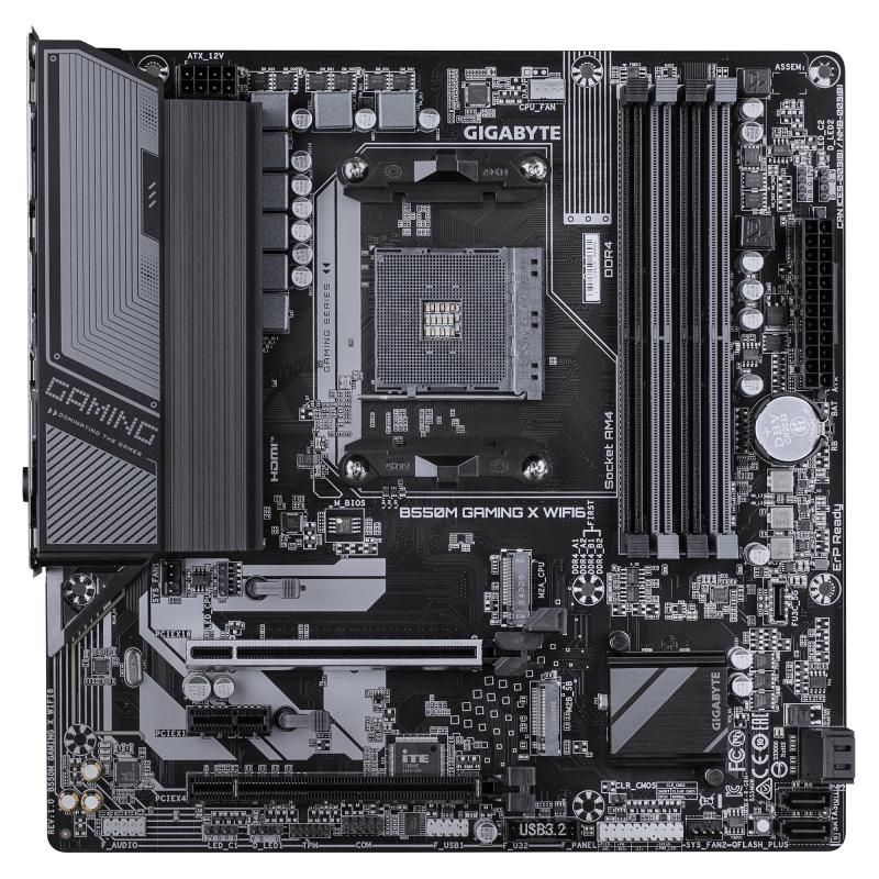 Placa de Baza GIGABYTE B550M GAMING X WIFI6 AM4, 4x DDR4, 1x DP 1x HDMI, 1x PCIE 4.0 x16 1x PCIE 3.0 x16 1x PCIE 3.0 x1, 2x M.2, 4x SATA 6GB/s, mATX_3
