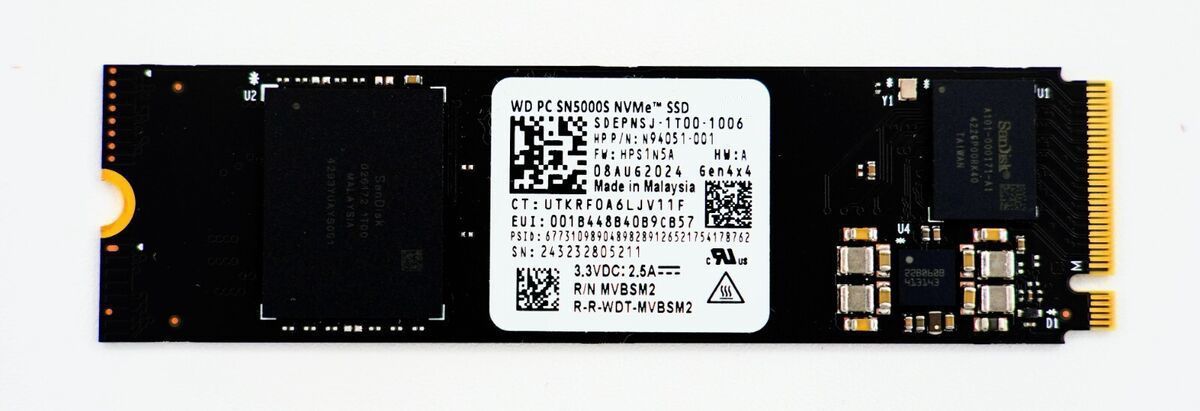 SSD 512GB WD SN5000S PCIe 4.0 NVMe M.2 2280