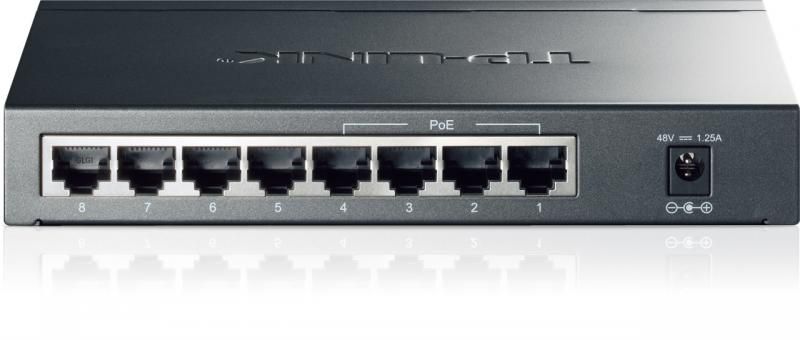 SWITCH PoE TP-LINK  8 porturi Gigabit (4 PoE), IEEE 802.3af, carcasa metalica 