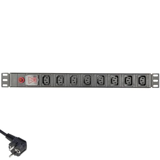 Priză de rack 19 inch, PDU 1U, 8 posturi C13, Eco Xcab_1