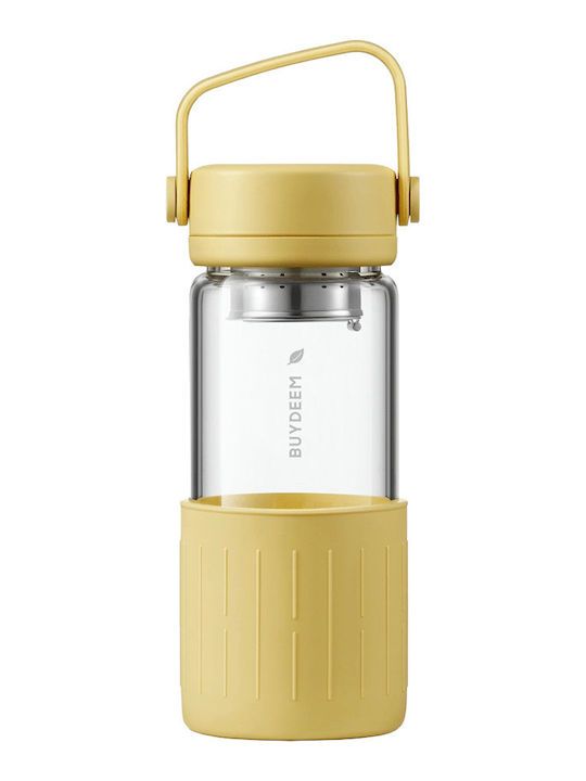 BUYDEEM Glass Tea Bottle, model DG42, color Mellow Yellow_1
