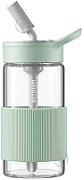 BUYDEEM Portable Glass Straw Bottle 500 ml, model CD1017, color Cozy Greenish_1