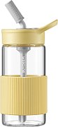BUYDEEM Portable Glass Straw Bottle 500 ml, model CD1017, color Mellow Yellow_2