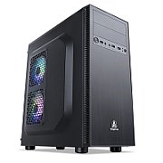 Carcasa Segotep BS Plus neagra, SPCC Steel (0.7mm) ATX Mid Tower, fara sursa (tip ATX, montata sus), interior vopsit negru, 2x 5.25” (extern), 2x3.5” (intern), 3x2.5” (intern), fata – 1x 120mm fans (optional), spate – 1x 120mm fan (inclus),_2