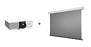 Pachet proiectie Home Cinema cu Videoproiector wireless Epson L530U si Ecran electric gri EliteScreens DWN110XHD3-E12_1