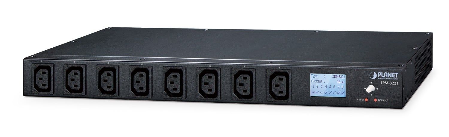 PLANET IP-based 8-port Switched unități de distribuție a energiei electrice (PDU) 8 ieșire(i) AC 1U Negru_1