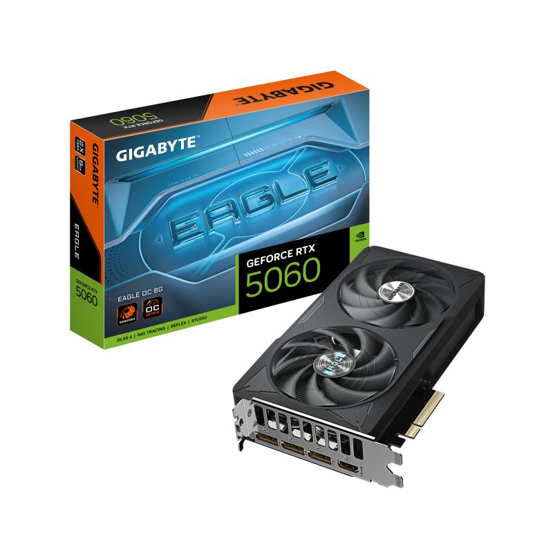 Placa Video GIGABYTE GEFORCE RTX 5060 EAGLE OC 8GB GDDR7 128 bit, PCIE 5.0, 3x DP 1x HDMI_1