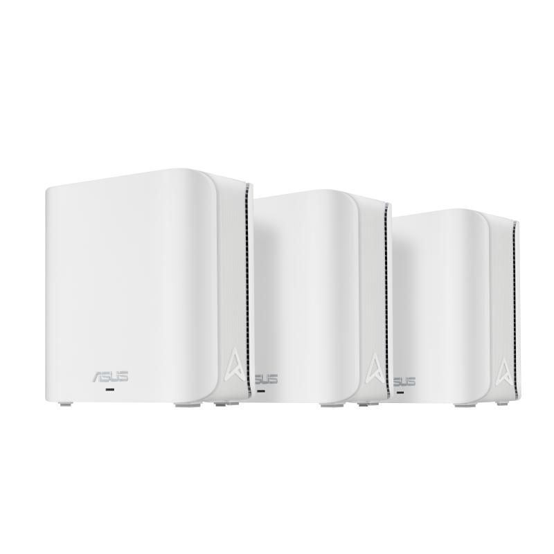 Asus Zen WIFI dual-band whole-home coverage, BD4 (W-3-PK), Network Standard: IEEE 802.11a, IEEE 802.11b, IEEE 802.11g, WiFi 4 (802.11n), WiFi 5 (802.11ac), WiFi 6 (802.11ax), WiFi 7 (802.11be) IPv4, IPv6, internal antenna x 4, Transmit/Receive: 2.4 GHz 2 x 2, 5 GHz 2 x 2, 5 Memory: 128 MB Flash, 512_1