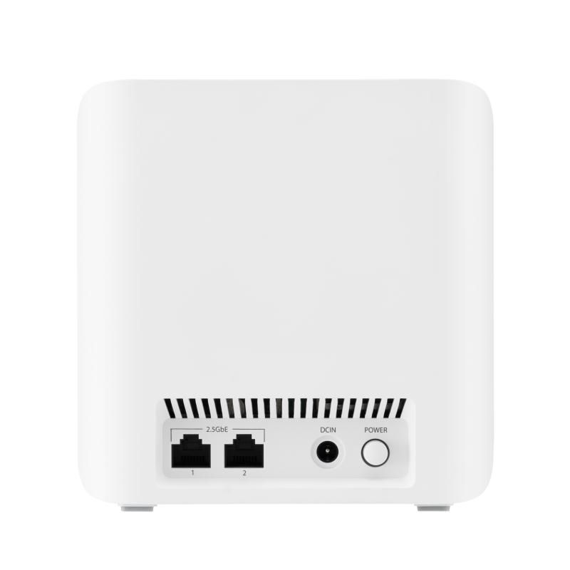 Asus Zen WIFI dual-band whole-home coverage, BD4 (W-3-PK), Network Standard: IEEE 802.11a, IEEE 802.11b, IEEE 802.11g, WiFi 4 (802.11n), WiFi 5 (802.11ac), WiFi 6 (802.11ax), WiFi 7 (802.11be) IPv4, IPv6, internal antenna x 4, Transmit/Receive: 2.4 GHz 2 x 2, 5 GHz 2 x 2, 5 Memory: 128 MB Flash, 512_5