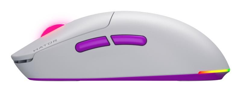 Mouse wireless Hator Quasar 3 ULTRA 8K, conectivitate 2.4GHz, bluetooth 5.4 si USB, polling rate pana la 8000Hz, senzor PixArt 3395, rezolutie maxima 30000 DPI, capacitate baterie 500 mAh, durata de viata baterie in modul wireless pana la 52 ore, timp incarcare 2 ore, switch  HATOR® Optical 100M_3