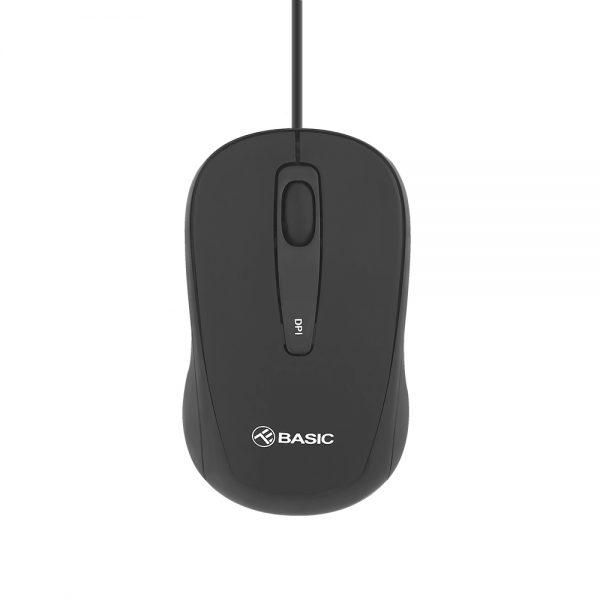 Mouse cu fir Tellur basic, mini, negru_1