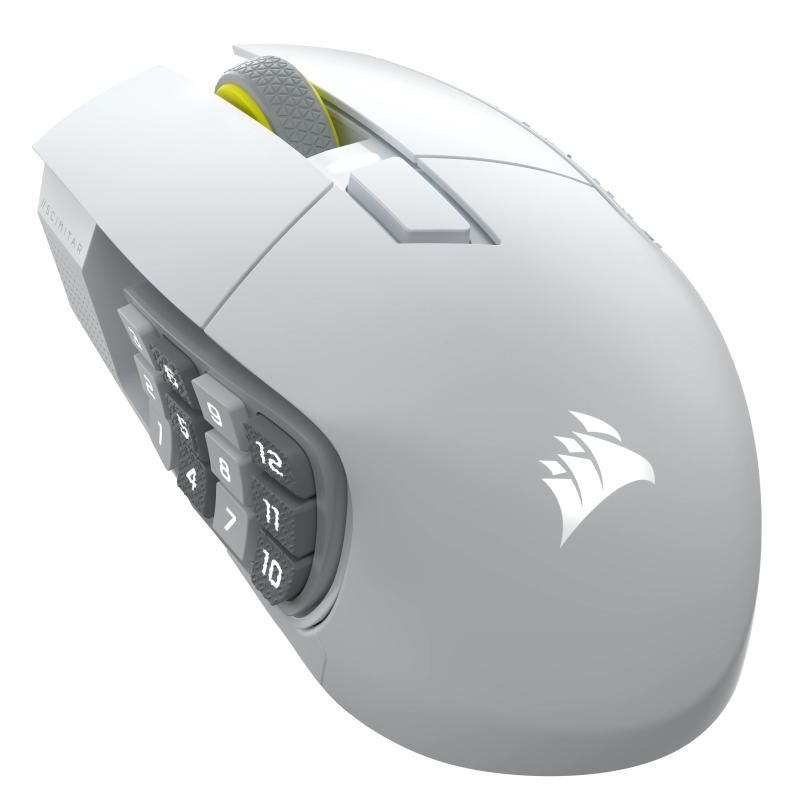 Mouse Gaming CORSAIR SCIMITAR ELITE WIRELESS SE, White, 33000 DPI, Optical, (CH-9314011-WW)_1