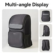 RUCSAC Vention, compatibil laptop max 15.6 inch, 1 x comp. principal, 1 x comp. laptop, 1 x buzunar dorsal, 2 x buzunare laterale, 19L, water repellent, polyester, negru, 