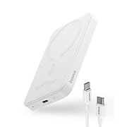 POWER BANK Baseus Magnetic Mini Wireless, 5000mAh, 20W, 2 x USB Type-C output/input, 15W wireless charging, include cablu USB Type-C la USB Type-C 30cm, alb, 