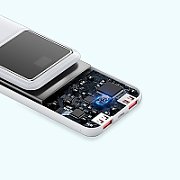 POWER BANK Vention 10000mAh/37Wh, 22.5W , 2 x USB, 1 x USB Type-C, 1 x Micro USB, digital display pt. status baterie, max. 3A, alb, 