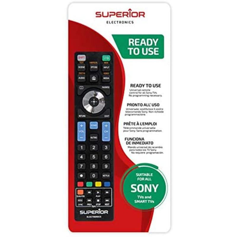 TELECOMANDA UNIVERSALA Superior, compatibila televizoare SONY, bateriile (2 x AAA) nu sunt incluse, negru 
