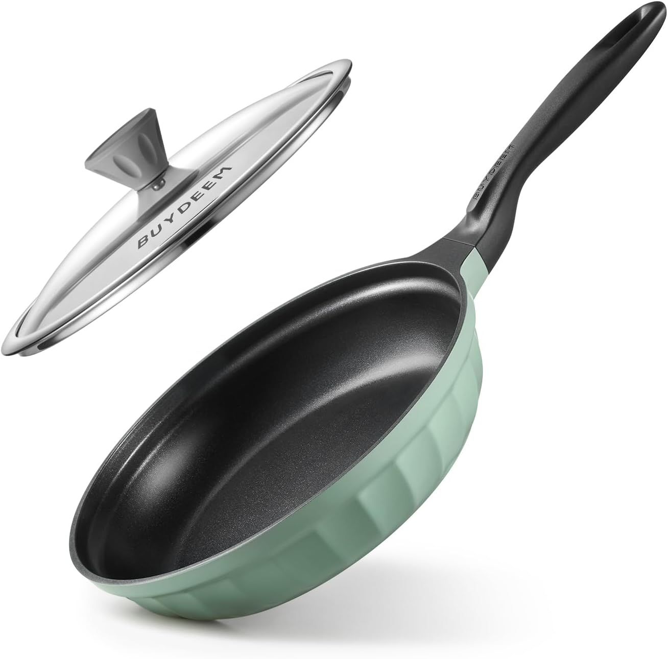 BUYDEEM Cast Aluminum Nonstick Frying Pan 25 cm, model CP151, color Cozy Greenish_1