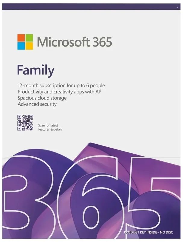 Microsoft 365 Family [UK] 1Y Subscr. Medialess FY25H2 Formerly Office 365 Home_1