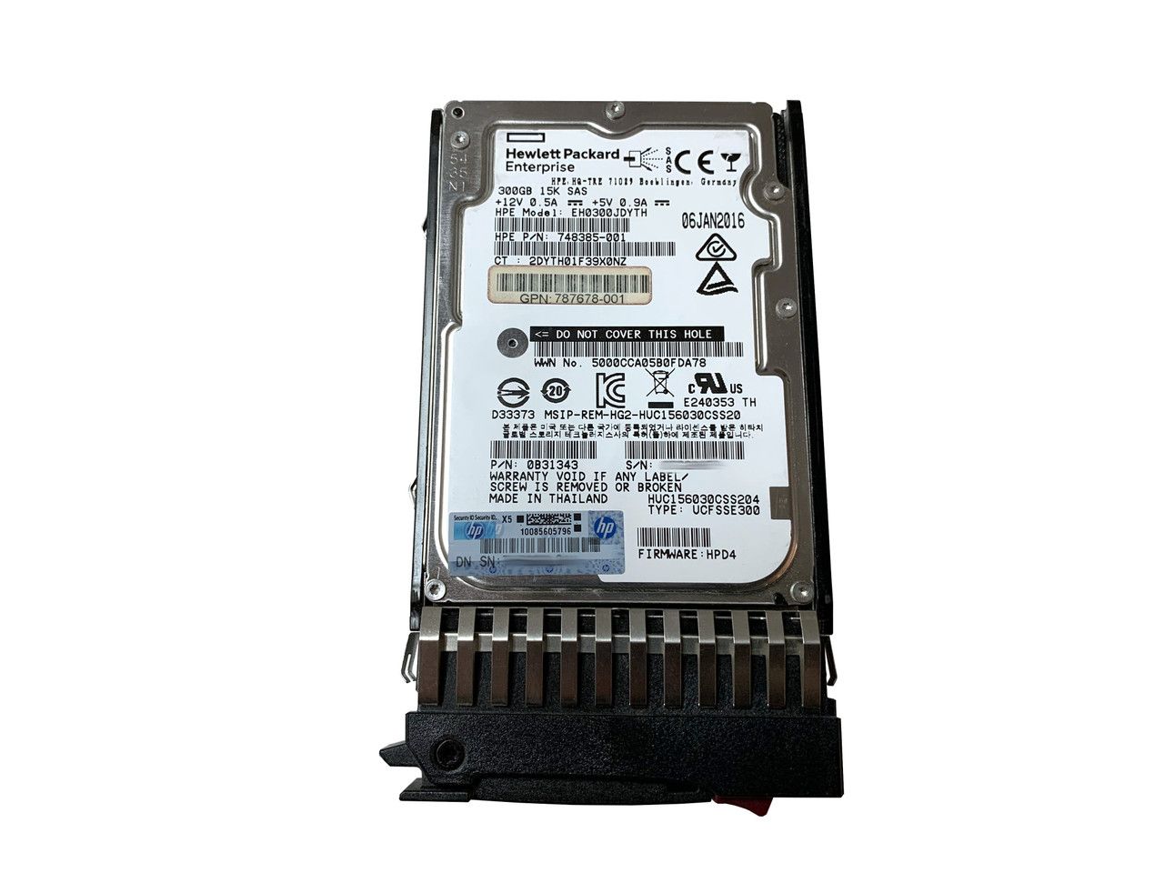 Hewlett Packard Enterprise MSA 300GB 12G SAS 15K SFF(2.5in) Dual Port Enterprise 3yr 2.5